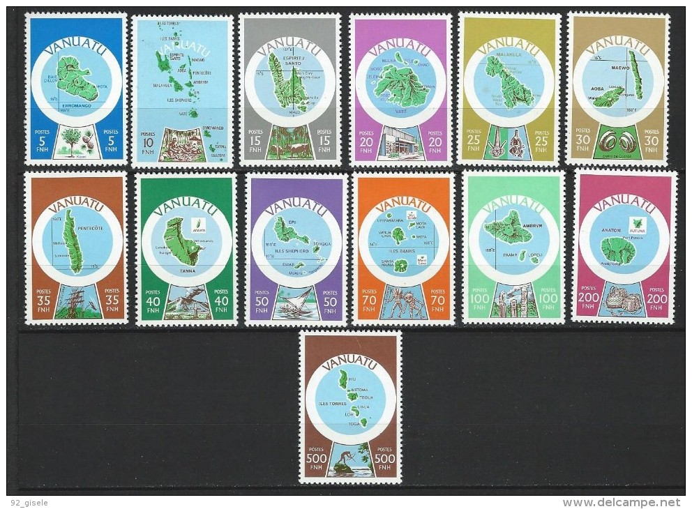 Vanuatu YT 583 à 595 " Cartographie , Français " 1980 Neuf** - Vanuatu (1980-...)