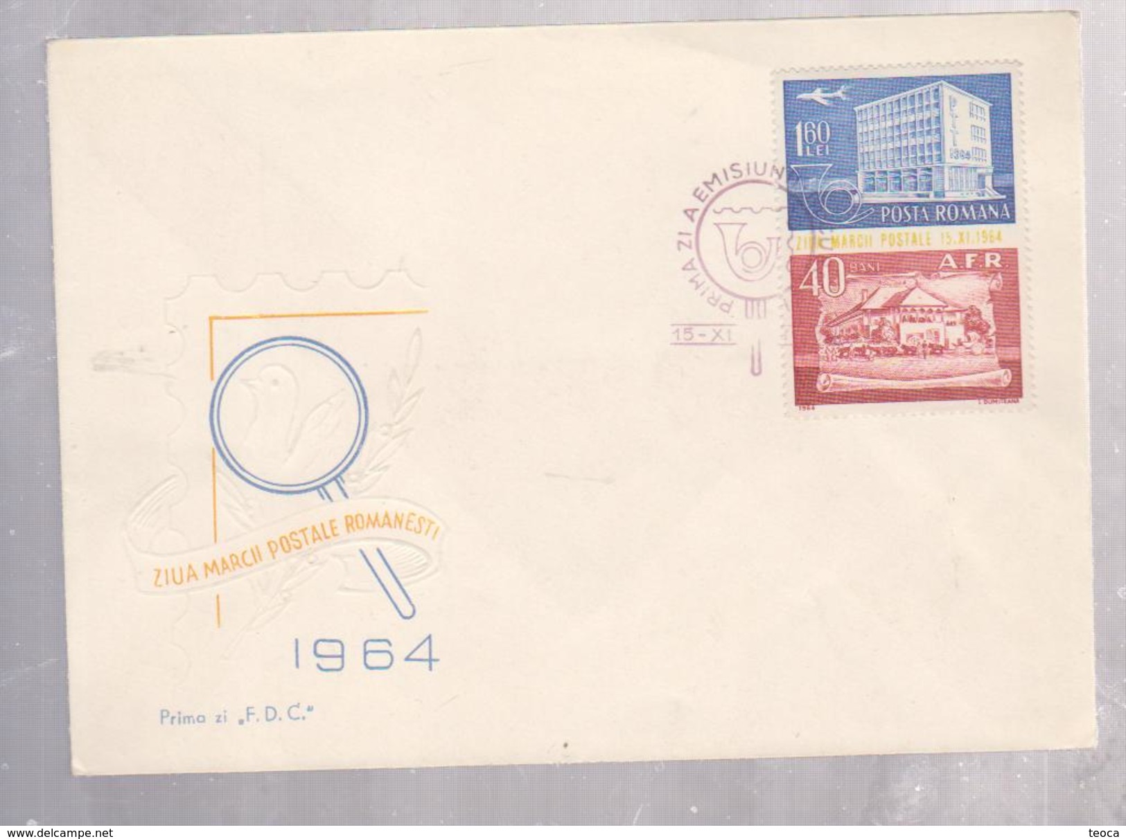 COVER  FDC ROMANIA 1964 AERIANS,HORSES 1964.COVERS FDC ,ROMANIA - FDC