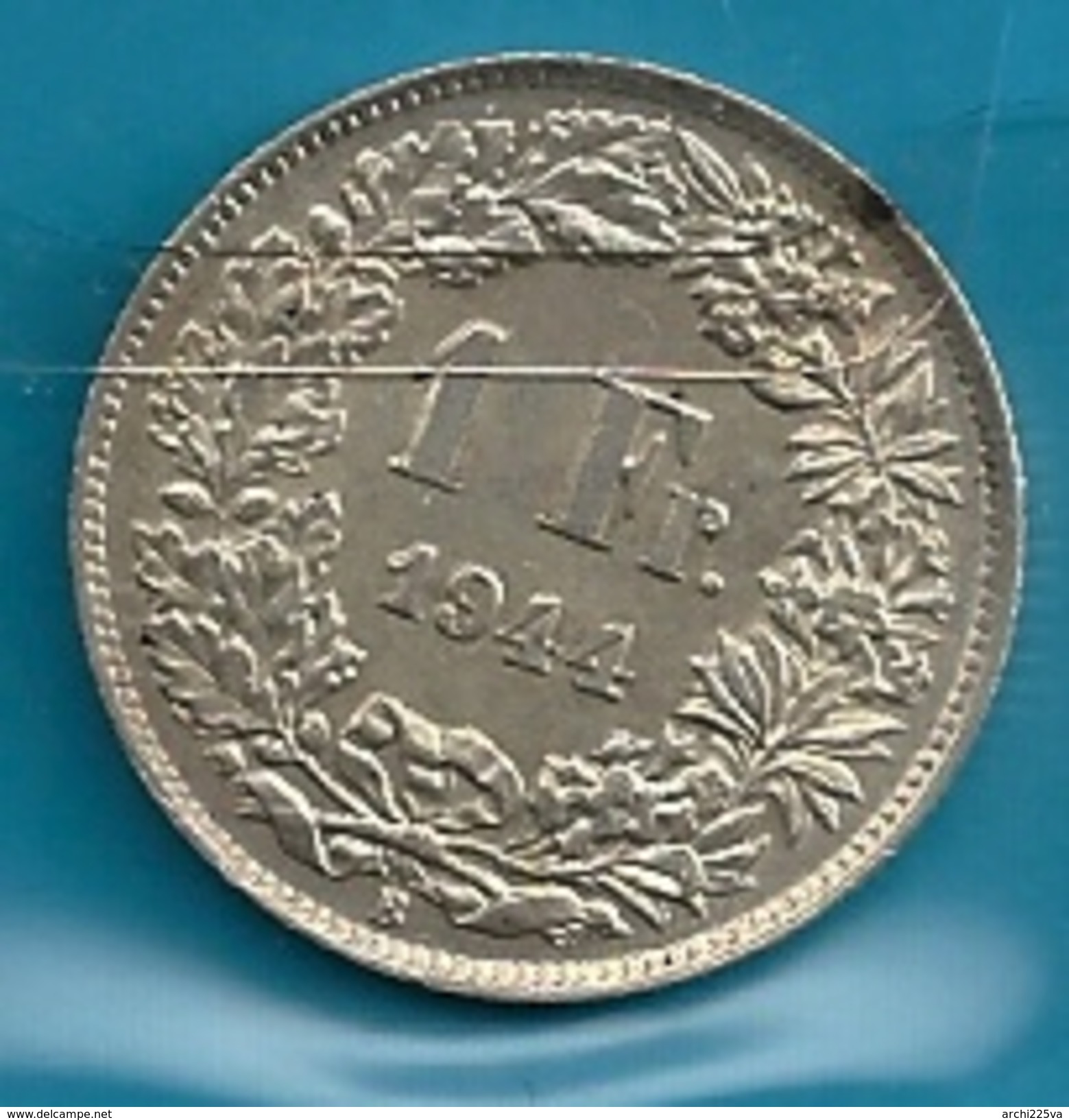 SVIZZERA 1944 - Helvetia - 1 Fr / CHF - BB / SPL - Argento / Argent / Silver - Confezione In Bustina - Otros & Sin Clasificación