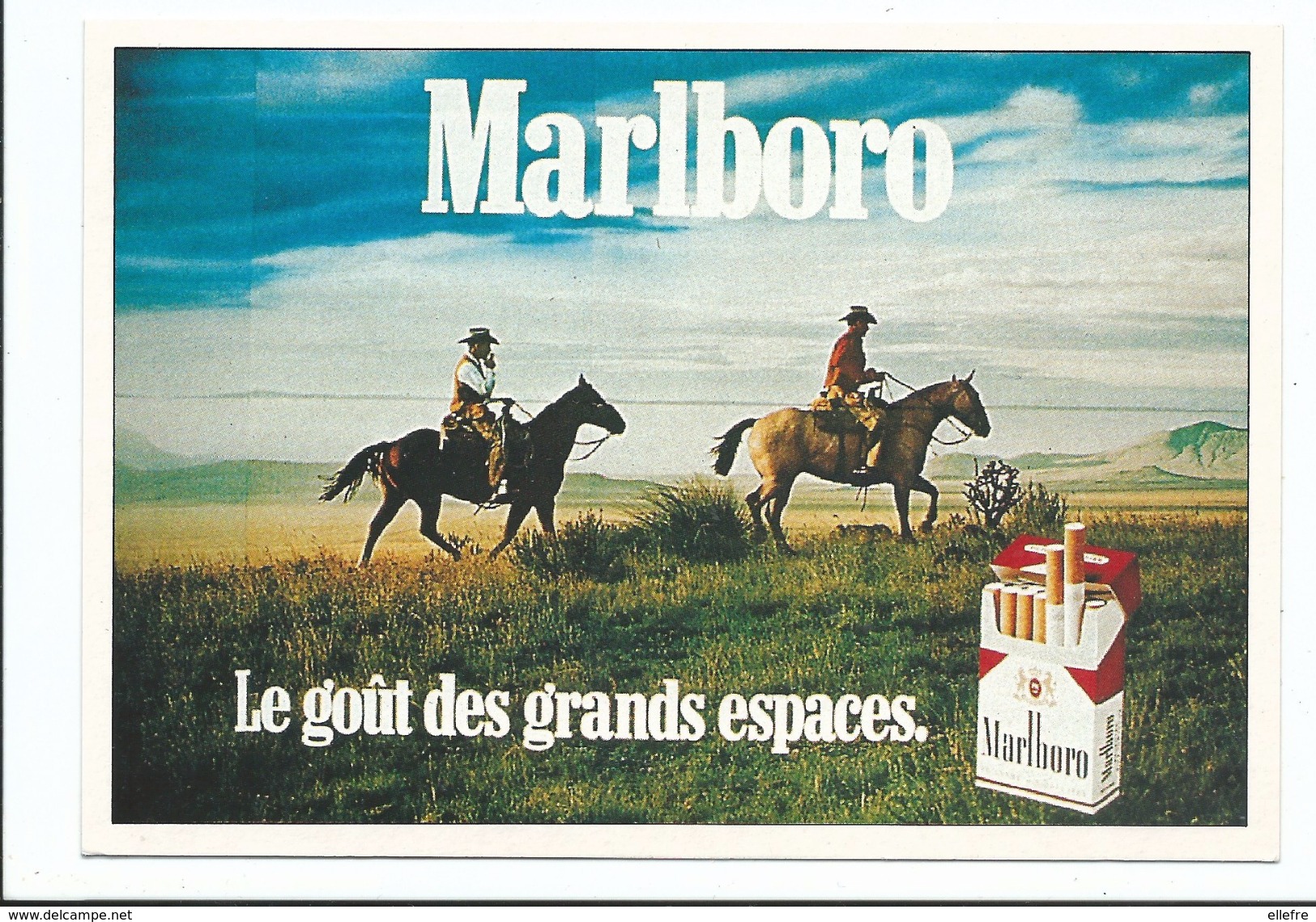 Publicité Malboro  Cigarettes  You And The Flavor- Le Gout Des Grands Espaces - éd. ATLAS Tabacs 1976 - Werbepostkarten