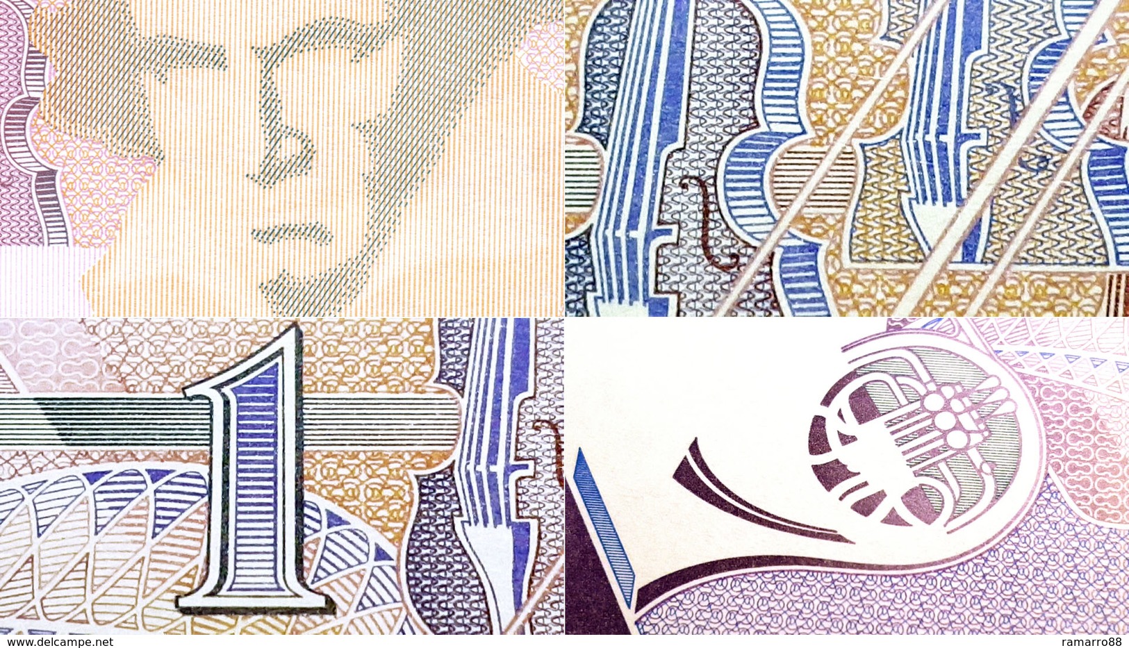 De La Rue Giori S.A. Varinota Beethoven Color Trial - Uniface Specimen Test Note Fds / Unc - Specimen