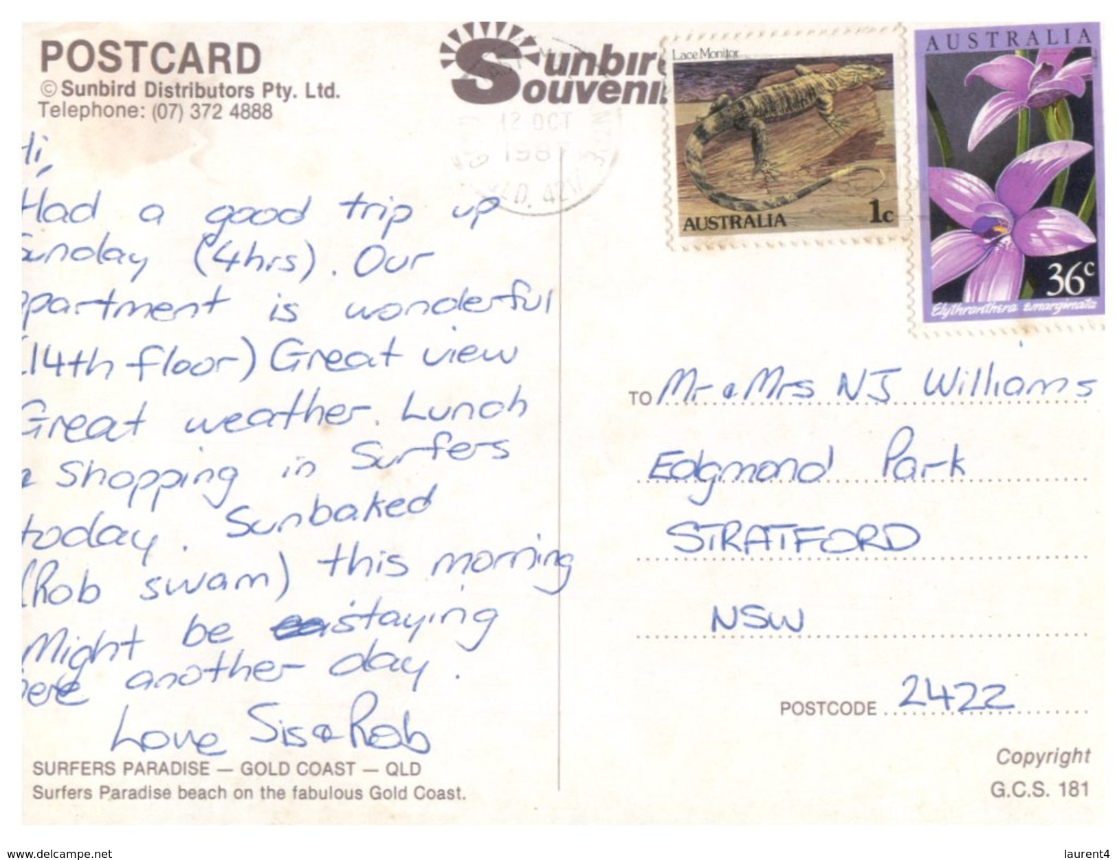 (933) Australia - QLD - Surfers Paradise (with Stamps) - Gold Coast