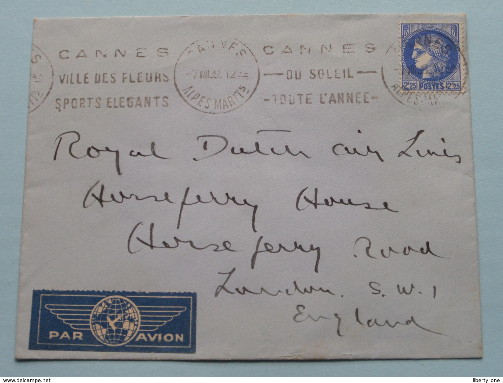 Enveloppe Vide Royal Dutch Air Lines London England < CANNES Anno ?? ( Voir/zie Foto Pour Detail Svp ) ! - 1960-.... Lettres & Documents