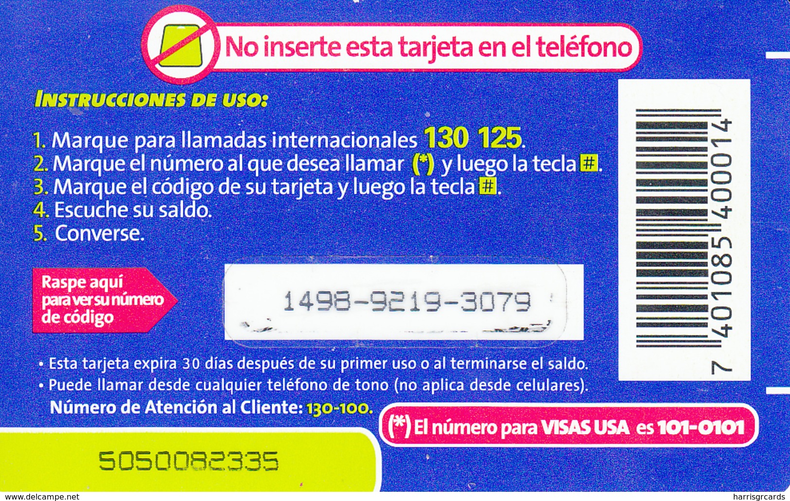 GUATEMALA -  Hollywood - Visas Usa , Telefonica TelePunto , Used - Guatemala