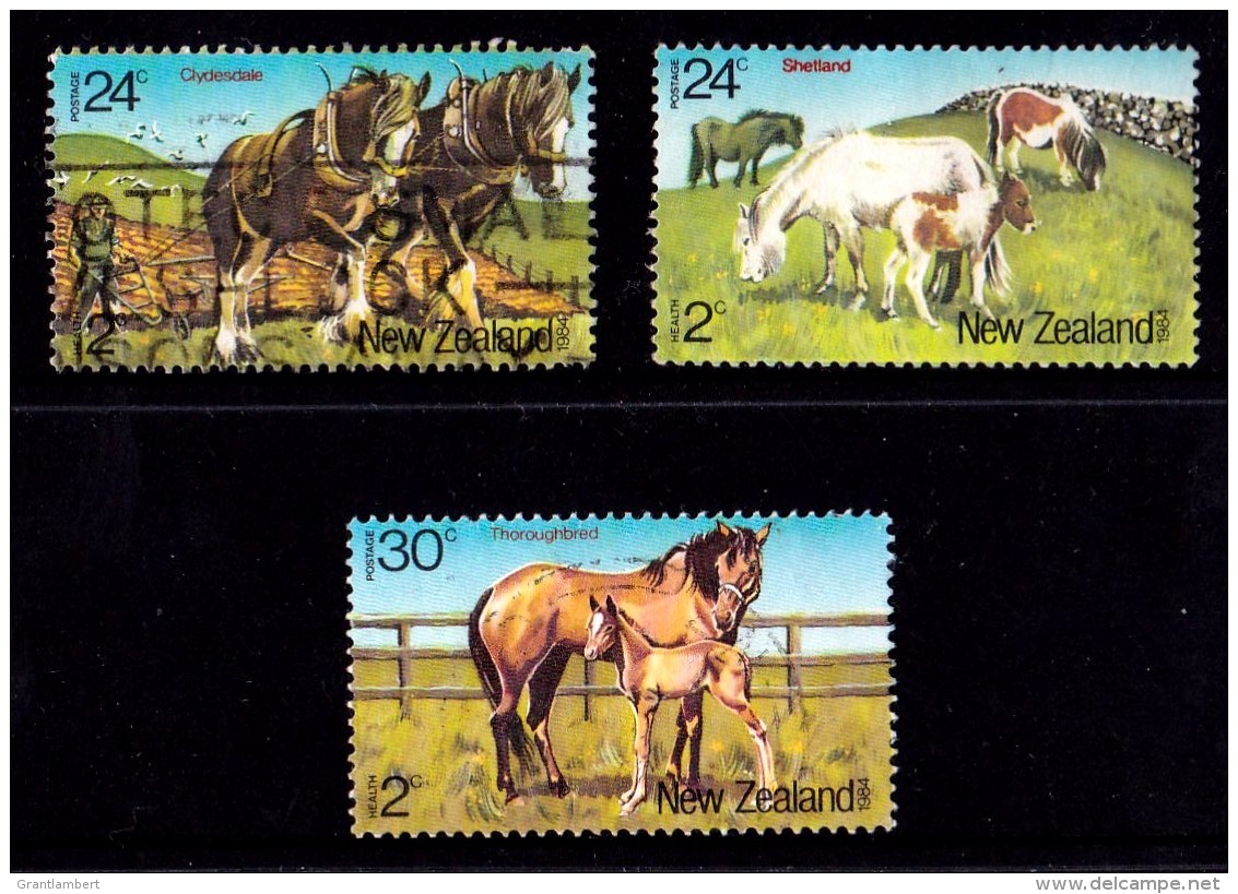 New Zealand 1984 Health - Horses Set Of 3 Used - - Used Stamps