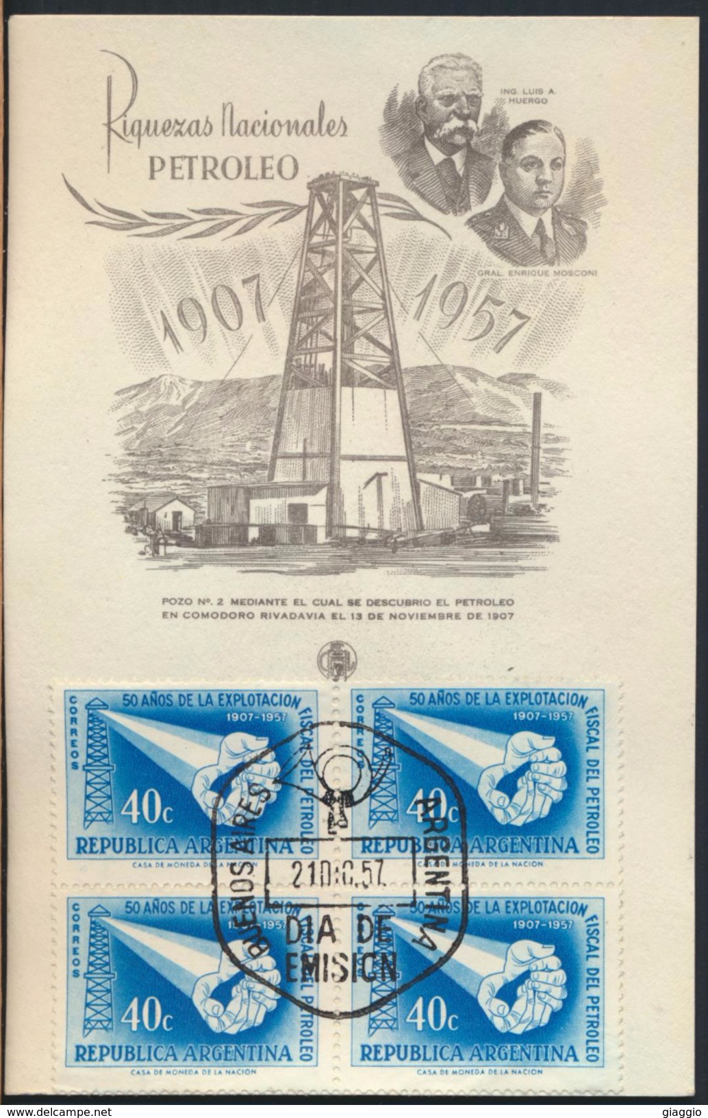 °°° ARGENTINA - PETROLEO - 1957 °°° - Storia Postale