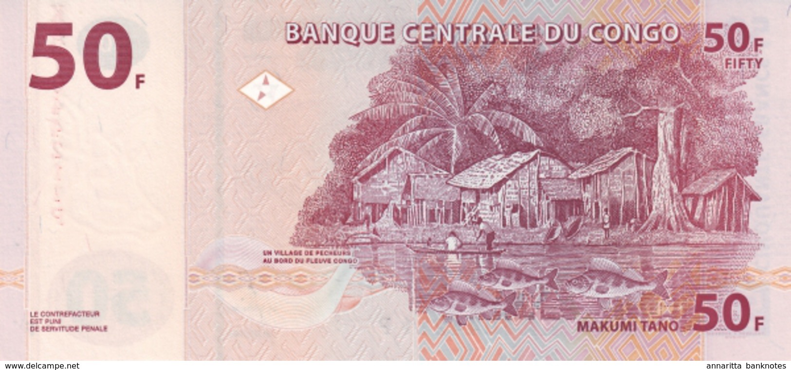 CONGO DEMOCRATIC REPUBLIC 50 FRANCS 2007 P-97 UNC PRINTER GIESECKE & DEVRIENT [ CD319a ] - République Démocratique Du Congo & Zaïre