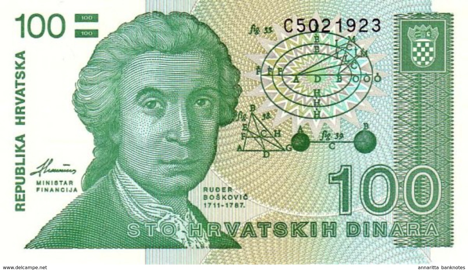 CROATIA 100 DINARS 1991 UNC [ HR305a ] - Croatia