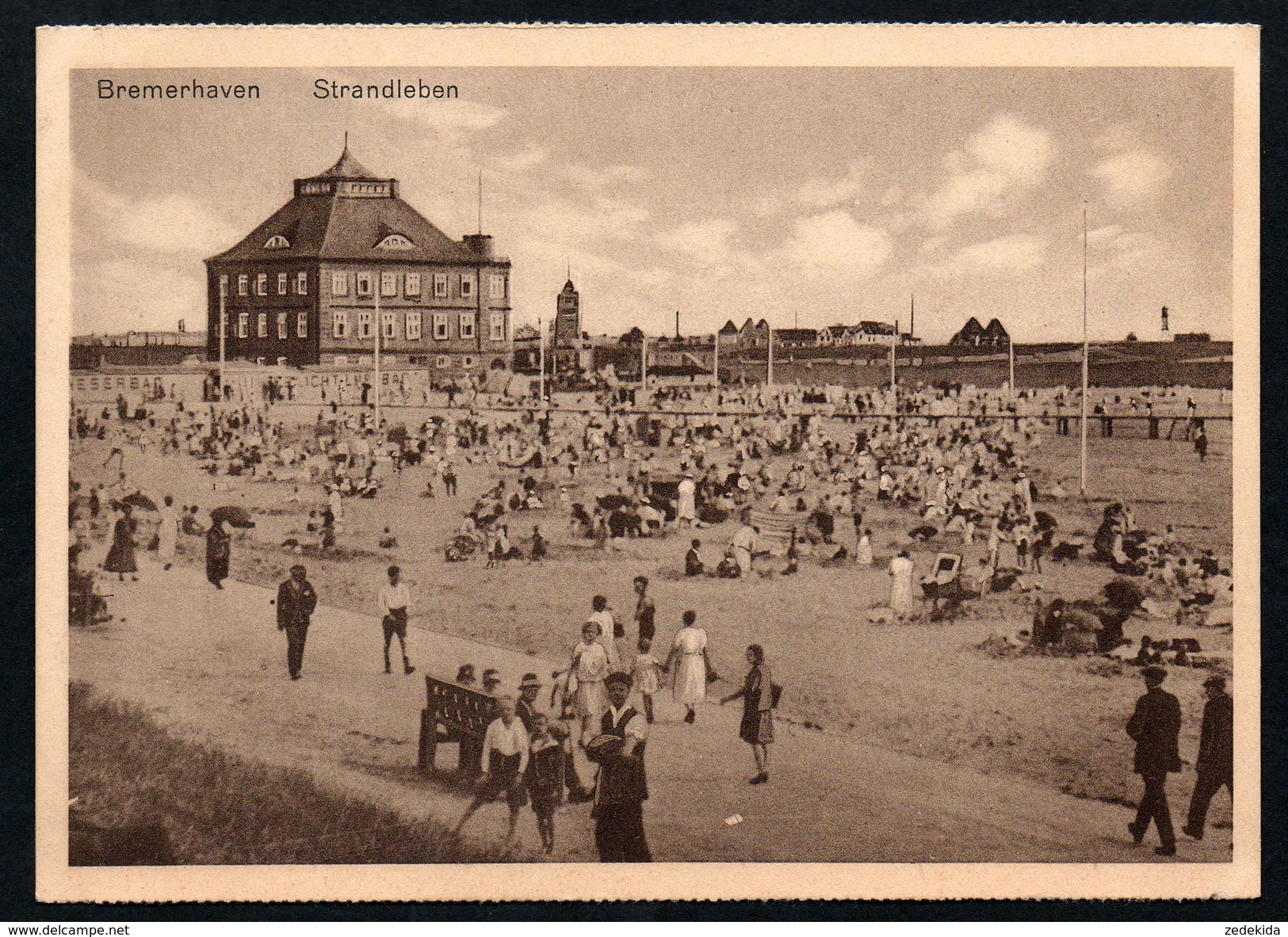 A3605 - Alte Ansichtskarte - Bremerhaven -  Strandleben - Schwarz - TOP - Bremerhaven