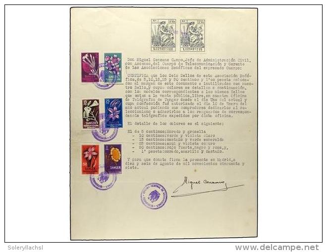 COLONIAS ESPA&Ntilde;OLAS: TANGER. 1957. HUERFANOS DE TELEGRAFOS. Documento Extendido Por Miguel Cenzano... - Other & Unclassified