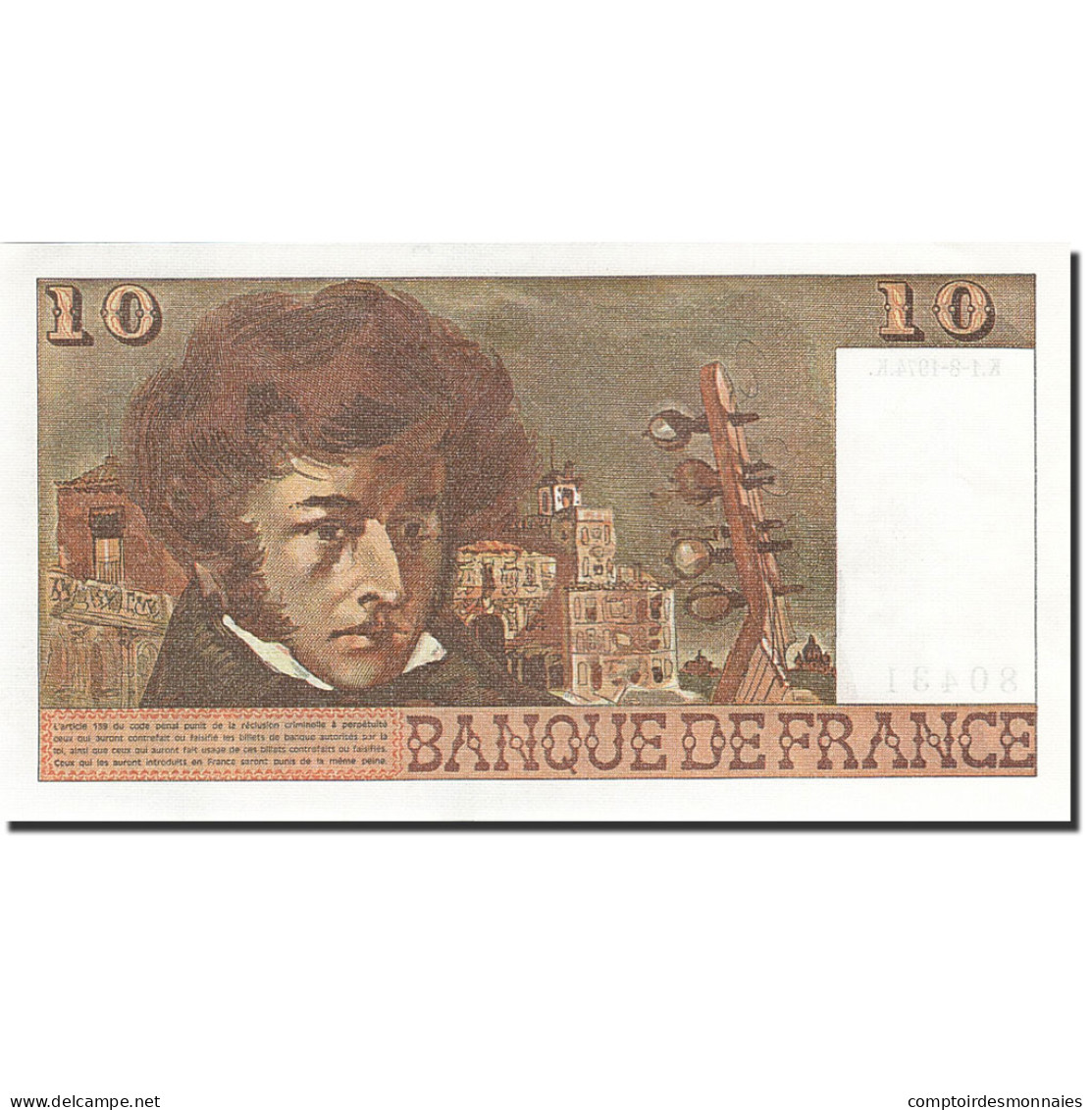 Billet, France, 10 Francs, 1972, 1974-08-01, SPL, Fayette:63.6, KM:150a - 10 F 1972-1978 ''Berlioz''
