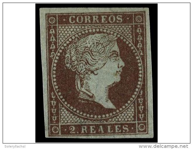 * ESPA&Ntilde;A. Ed.42id. 2 Reales Violeta. FILIGRANA DESPLAZADA. Raro En Nuevo. Cert. GRAUS. Cat.... - Altri & Non Classificati