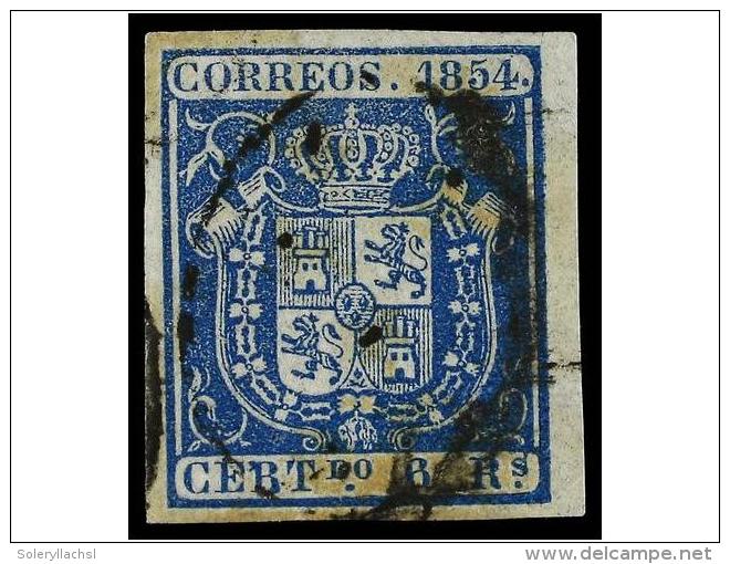 &deg; ESPA&Ntilde;A. Ed.27. 6 Reales Azul. M&aacute;ergenes Excepcionales. Ligeras Manchas. Cat. 450&euro;. - Altri & Non Classificati