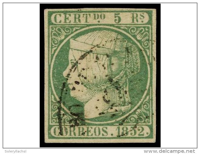 &deg; ESPA&Ntilde;A. Ed.15. 5 Reales Verde, Mat. Ovalado En Negro De Origen Administrativo. Magn&iacute;fico... - Altri & Non Classificati