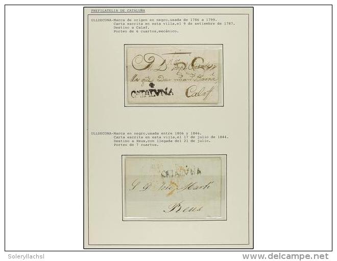 ESPA&Ntilde;A: PREFILATELIA. 1787-1843. ULLDECONA. Colecci&oacute;n De 4 Cartas (n&ordm; 1 Y 2(3)). - Altri & Non Classificati