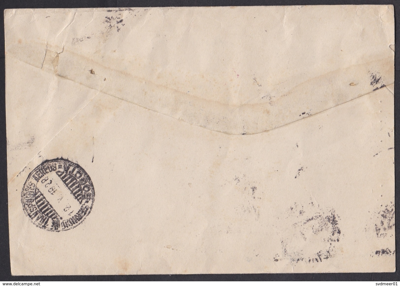 Colombia: Domestic Airmail Cover, 1928, 4 Stamps, Scadta Airlines, Air Label, Aviation, Rare (minor Damage, See Scan) - Colombia