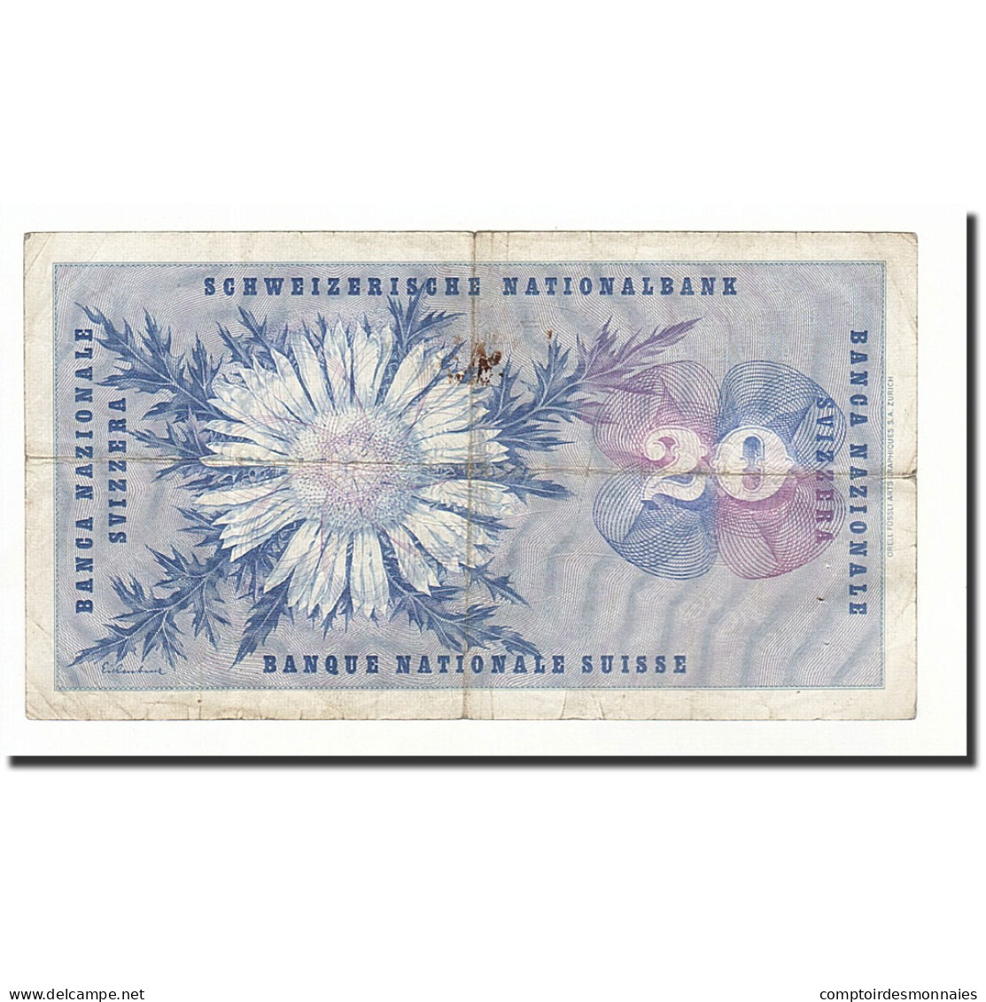 Billet, Suisse, 20 Franken, 1955-10-20, KM:46c, B - Switzerland