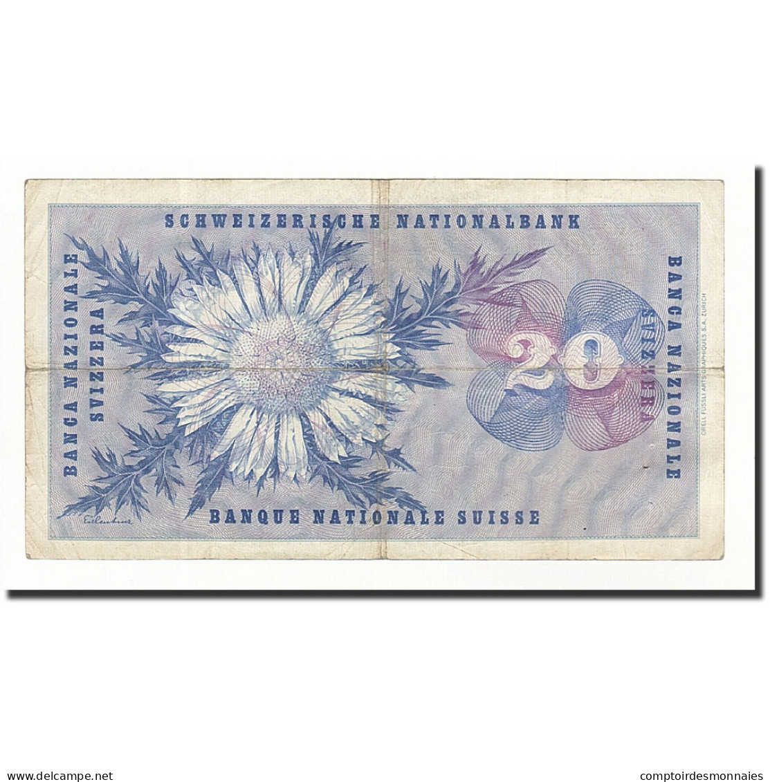 Billet, Suisse, 20 Franken, 1954-07-01, KM:46a, B+ - Suiza