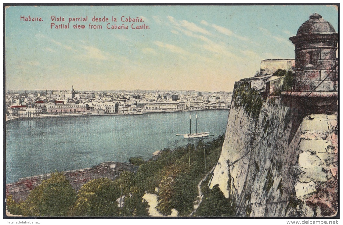 POS-706 CUBA POSTCARD. 1924. HABANA. VISTA DE LA BAHIA DESDE LA CABAÑA. - Cuba