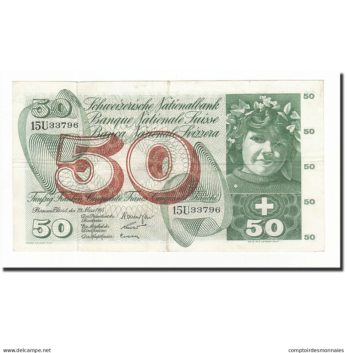 Billet, Suisse, 50 Franken, 1963-03-28, KM:48c, TB+ - Suiza