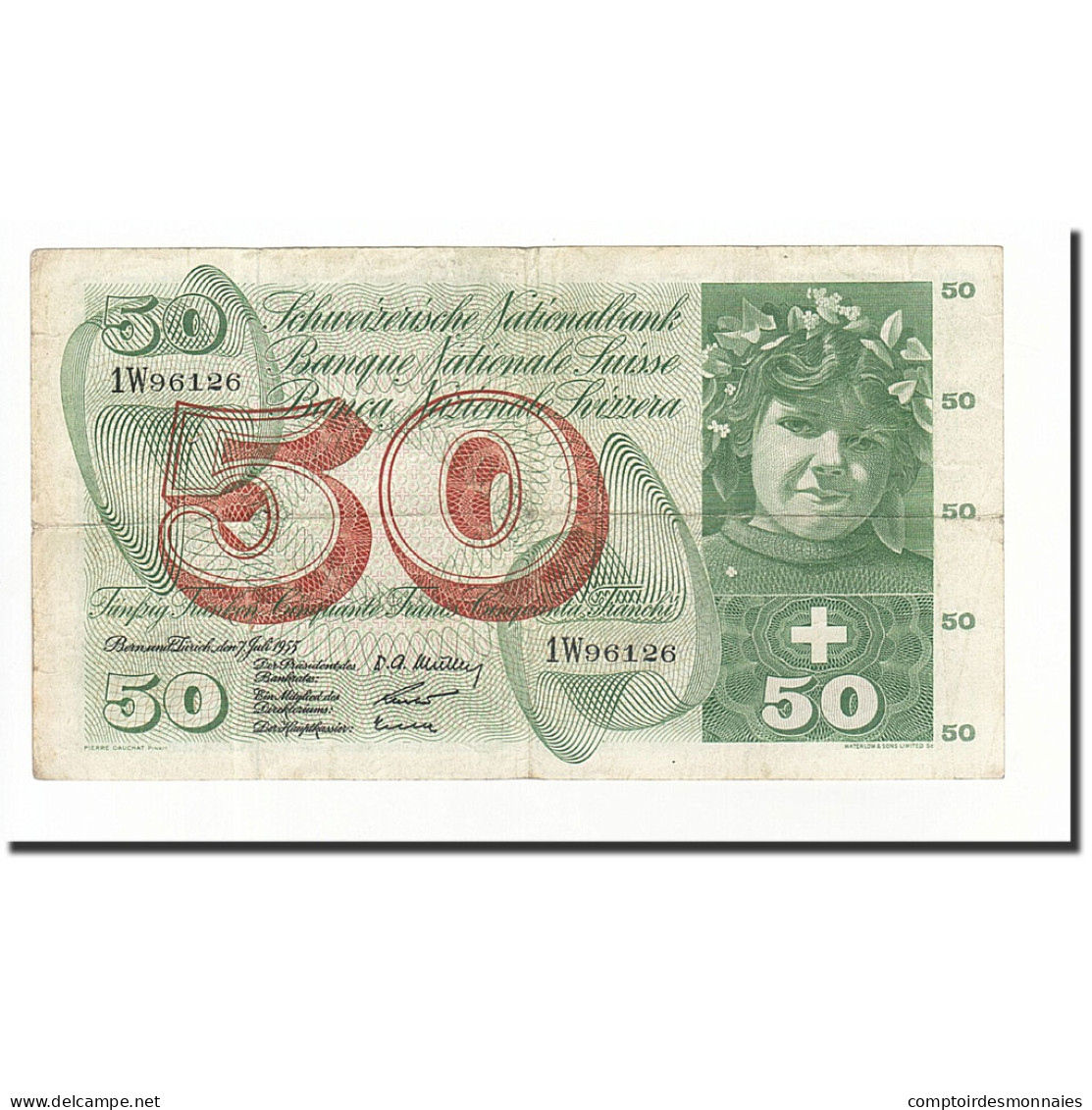 Billet, Suisse, 50 Franken, 1955-07-07, KM:47a, TB - Switzerland