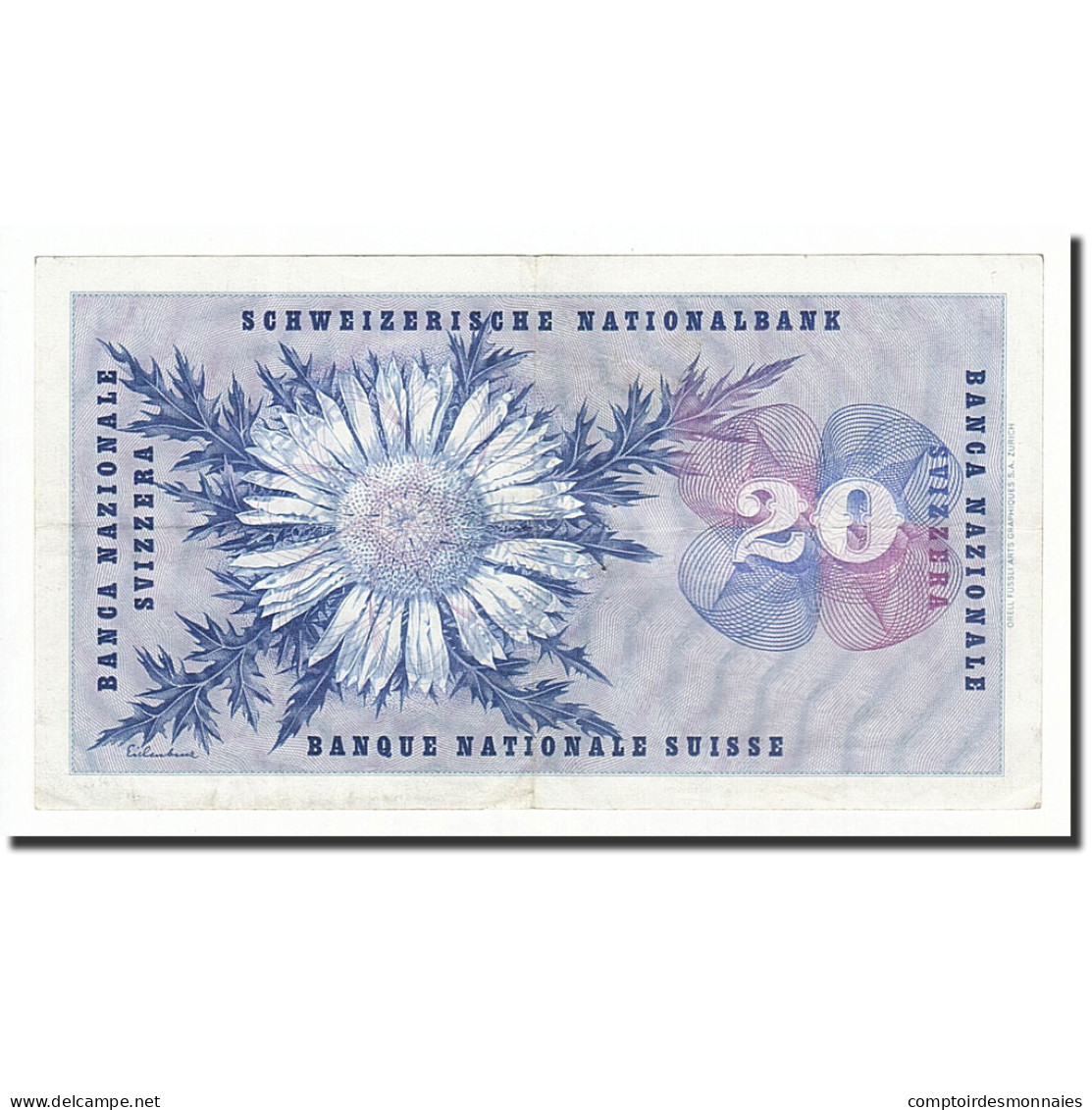 Billet, Suisse, 20 Franken, 1958, 1958-12-18, KM:46f, TB - Suisse