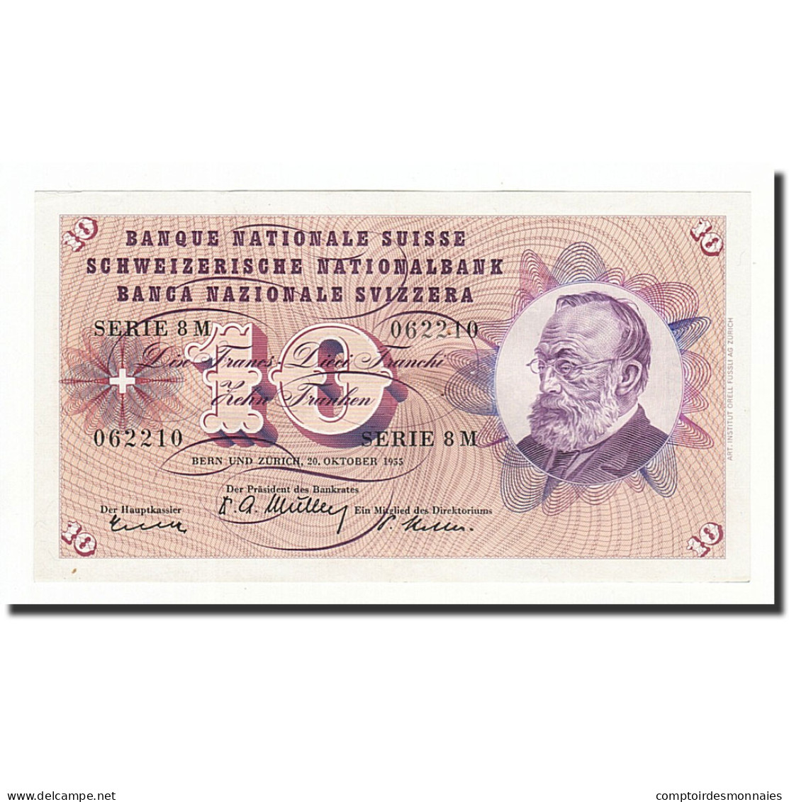 Billet, Suisse, 10 Franken, 1955, 1955-10-20, KM:45b, TTB - Switzerland