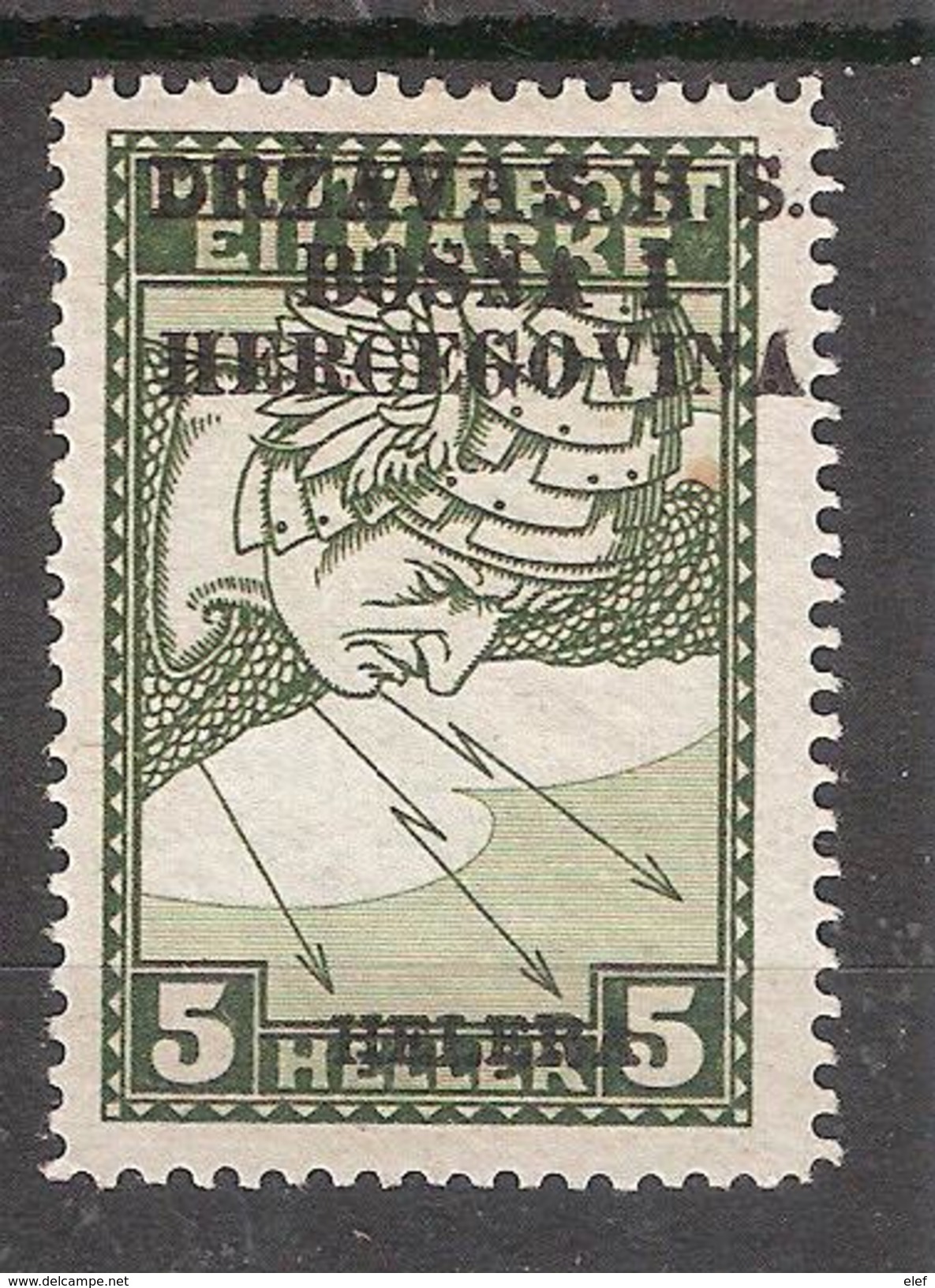 Jugoslavia / Yougoslavie 1919, JOURNAUX N° 4 , 5 Heller Vert Olive Surchargé Bosna Hercegovina, Neuf * / MH, TB - Newspaper Stamps