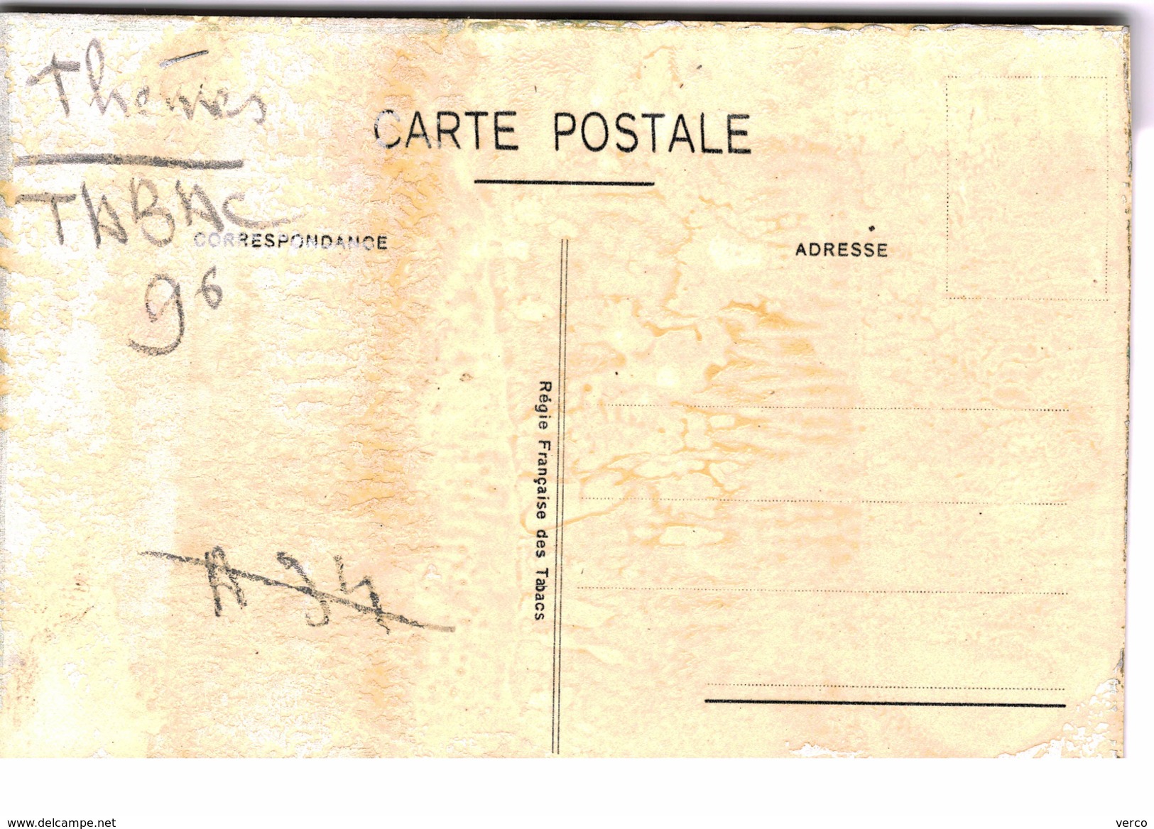 Carte Postale Ancienne De TABAC - PUBLICITE - Tabac