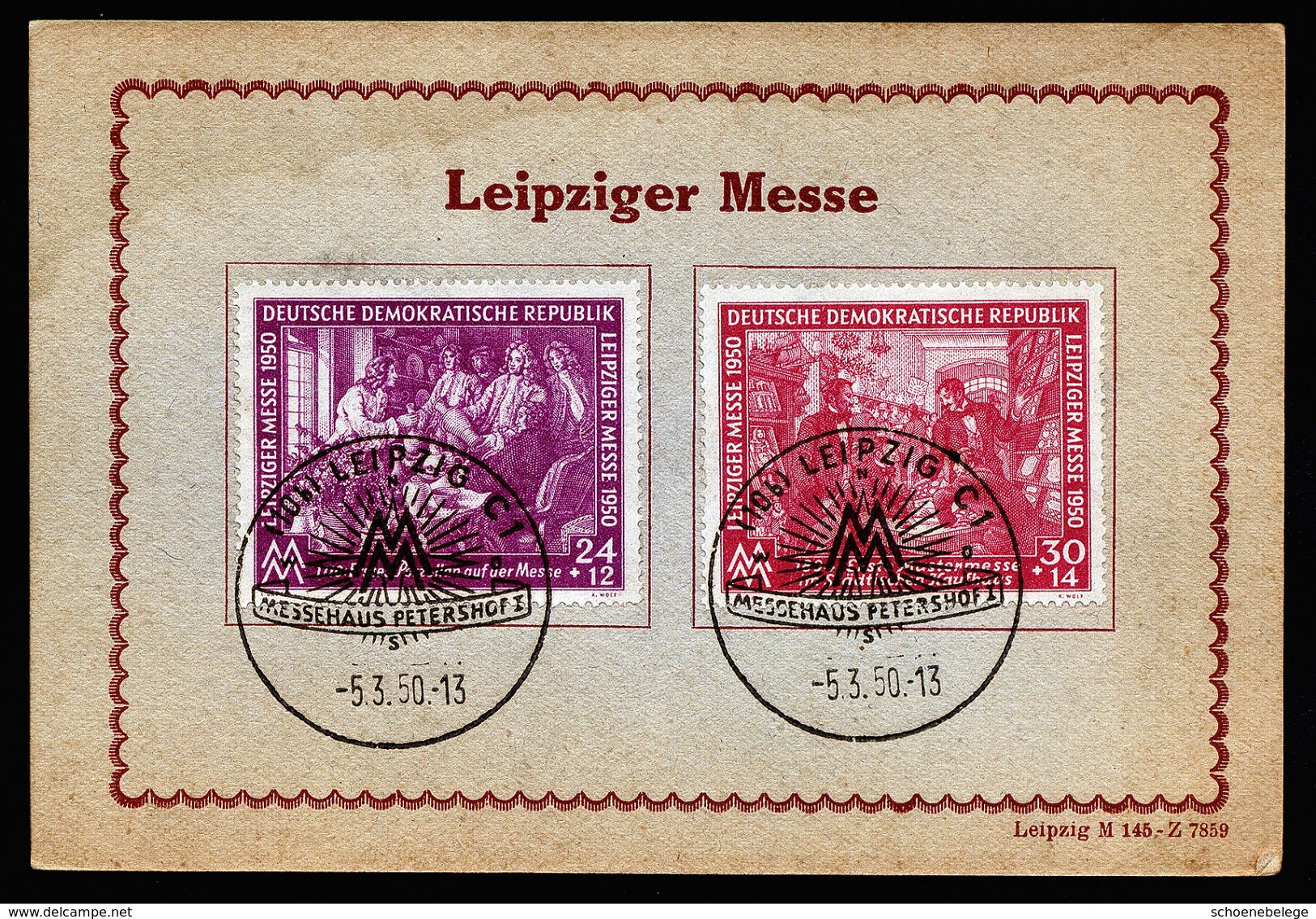 A4662) DDR Messe 1950 Auf Sonderkarte Mit SStempel 5.3.50 Ersttag - Gebraucht