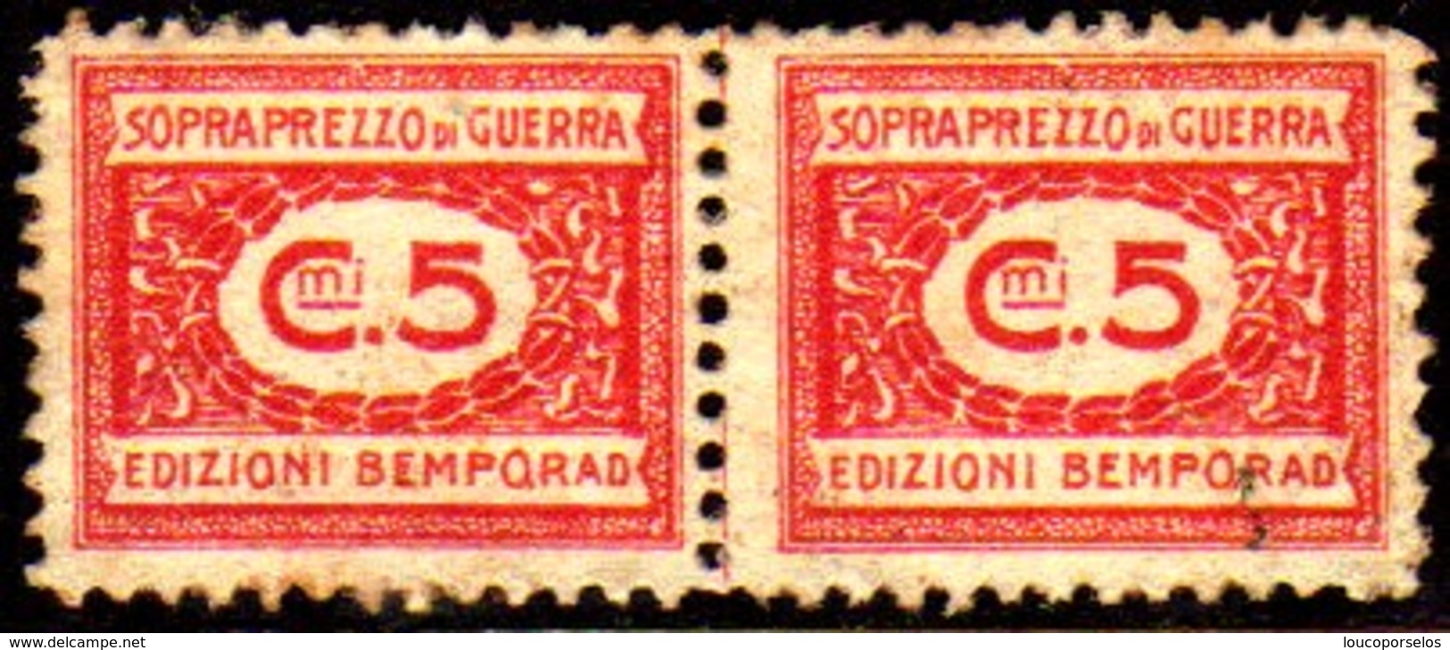 10535 Italia Selos De Sobrepreço De Guerra 5 Cts Par N - Revenue Stamps