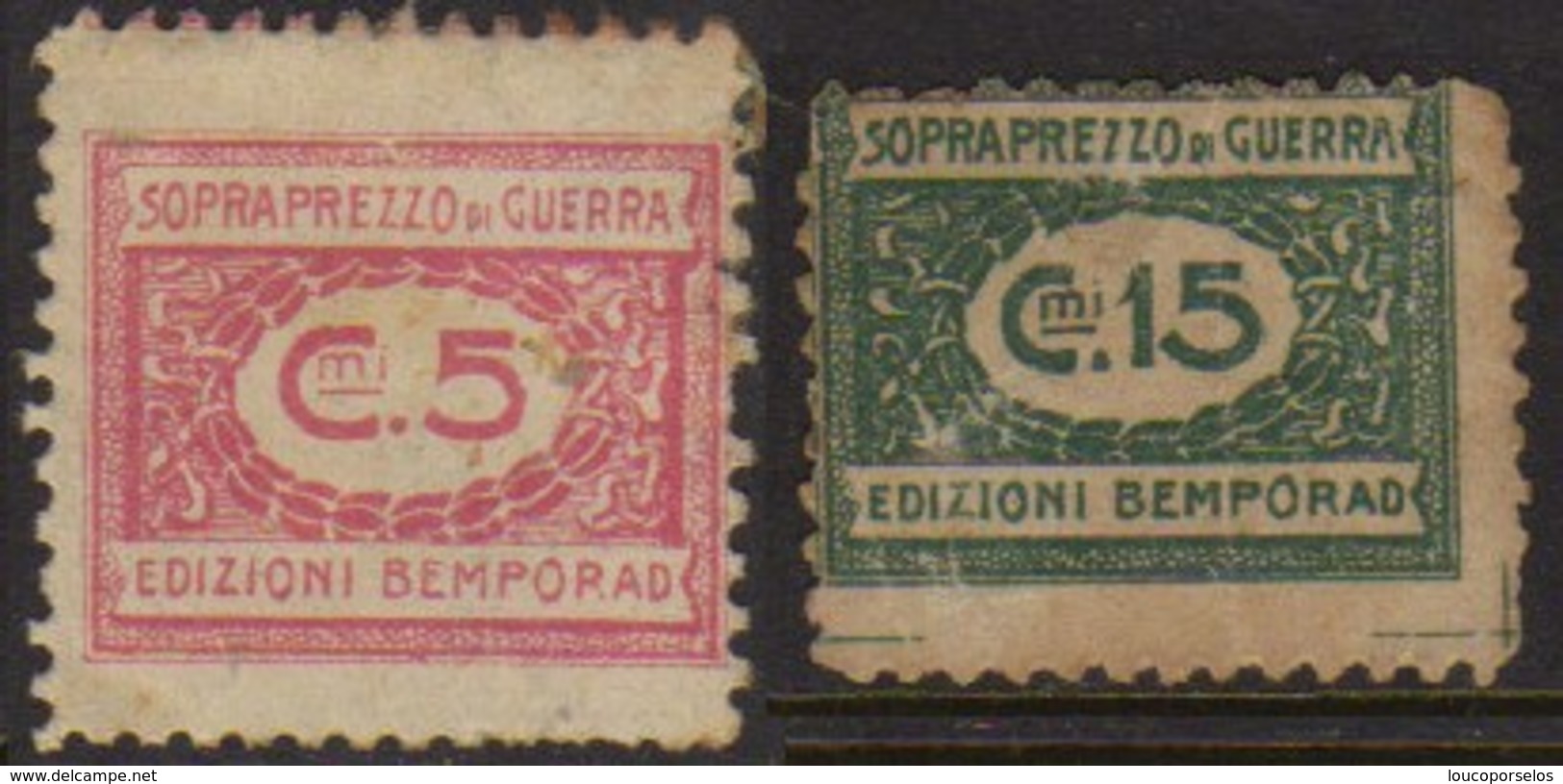 10535 Italia Selos De Sobrepreço De Guerra 5 Cts + 15 Cts - Revenue Stamps