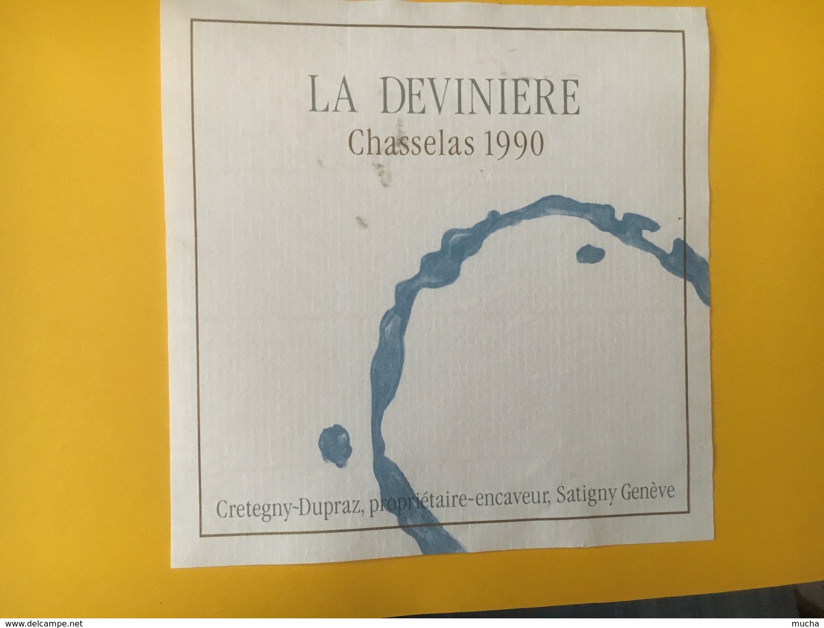 4078 - La Devinière Chasselas 1990 Genève Suisse - Autres & Non Classés