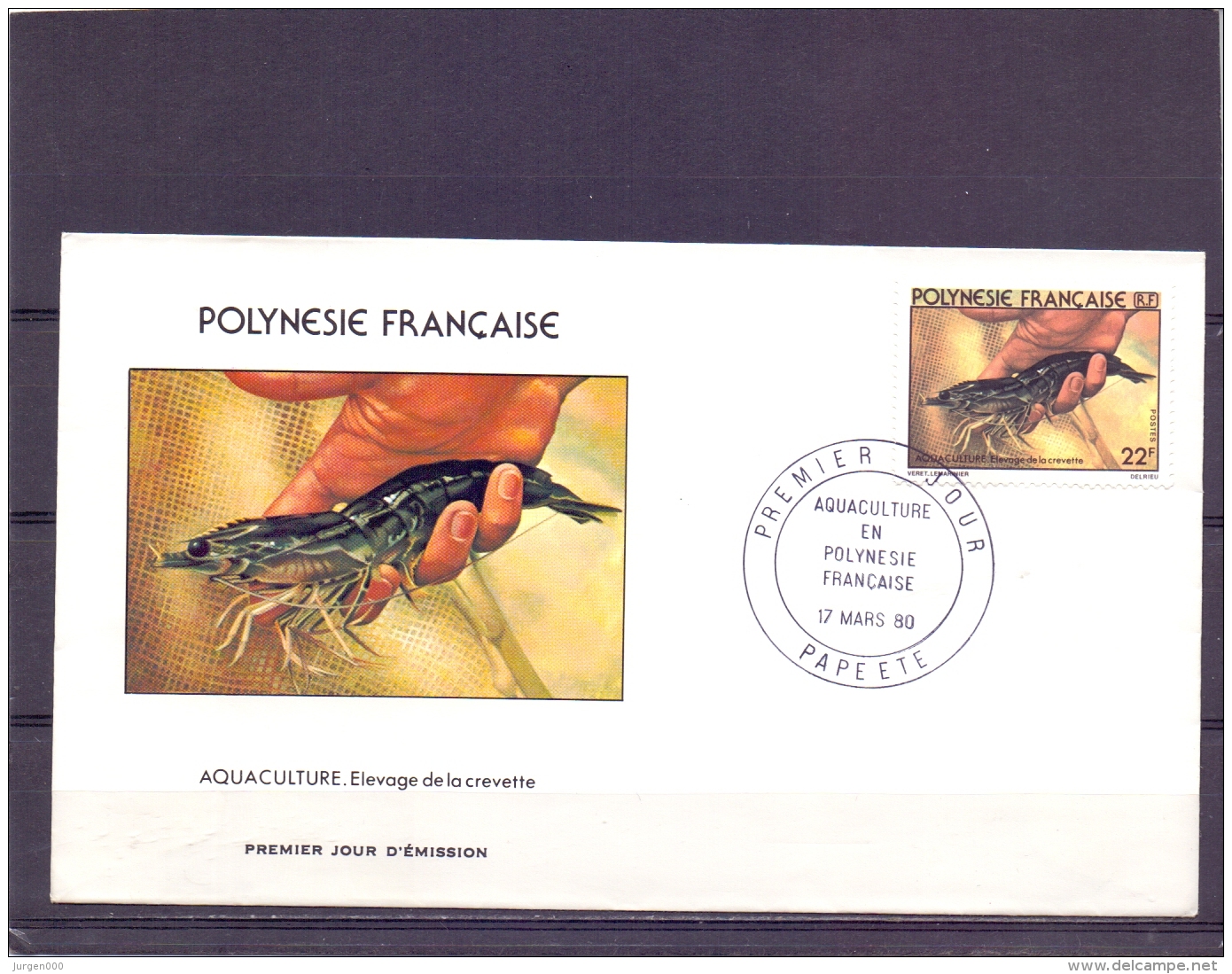 Polynesie Française -  élevage De La Crevette - FDSC - Papeete 17/3/80  (RM12950) - Crustacés