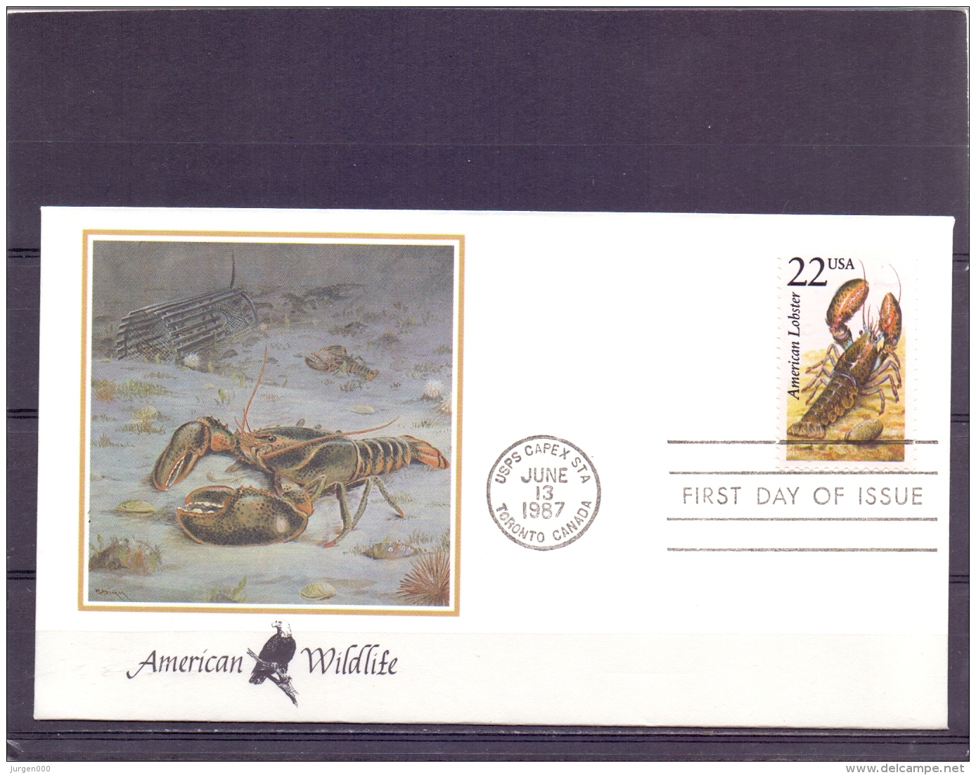 U.S.A.  - American Wildlife - FDC - 13/6/1987     (RM12967) - Crustaceans