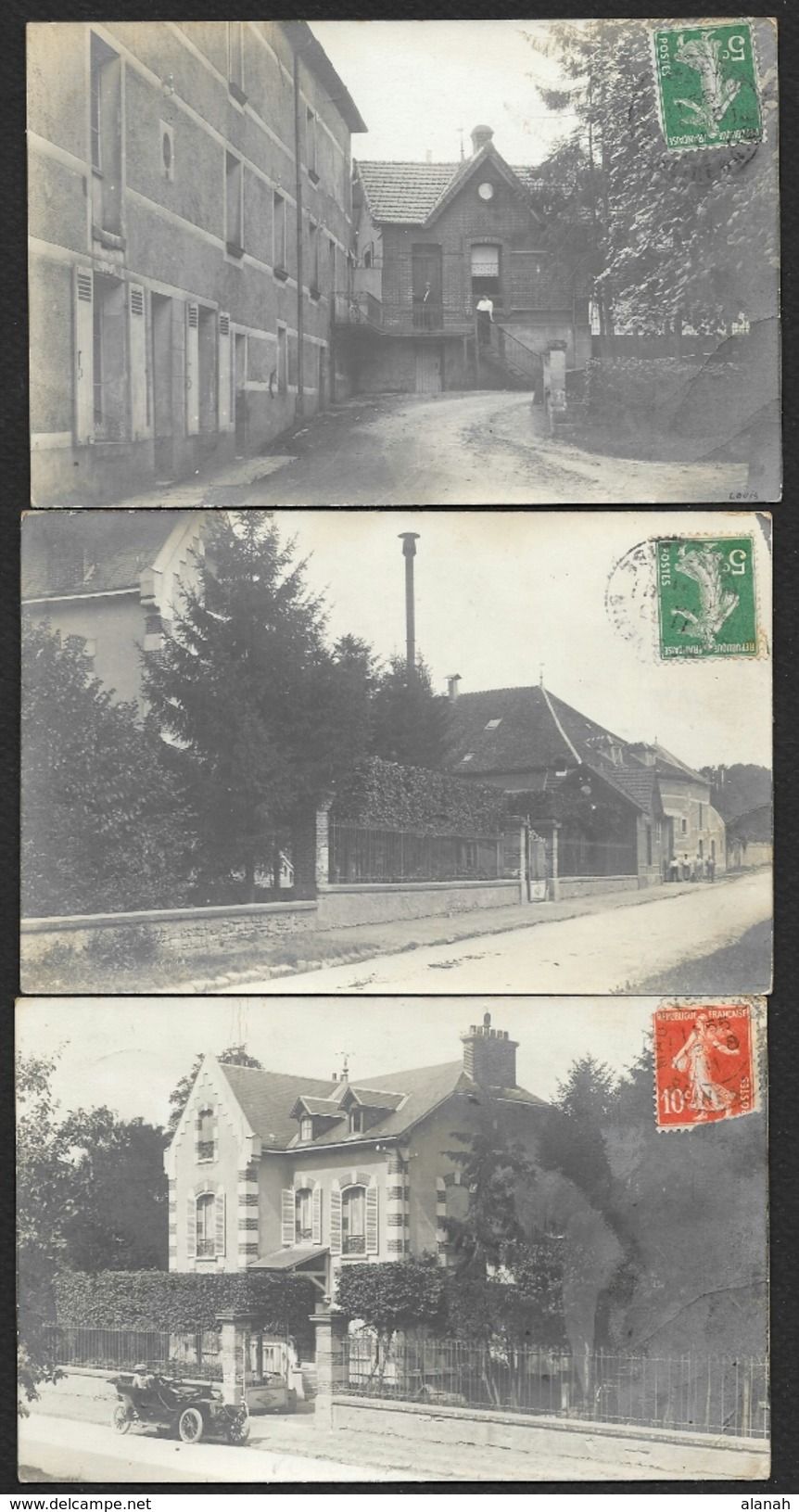 3 Cartes Photos De MAGNY? Usine, Villa, à Identifier () Val D´Oise (95) - Magny En Vexin