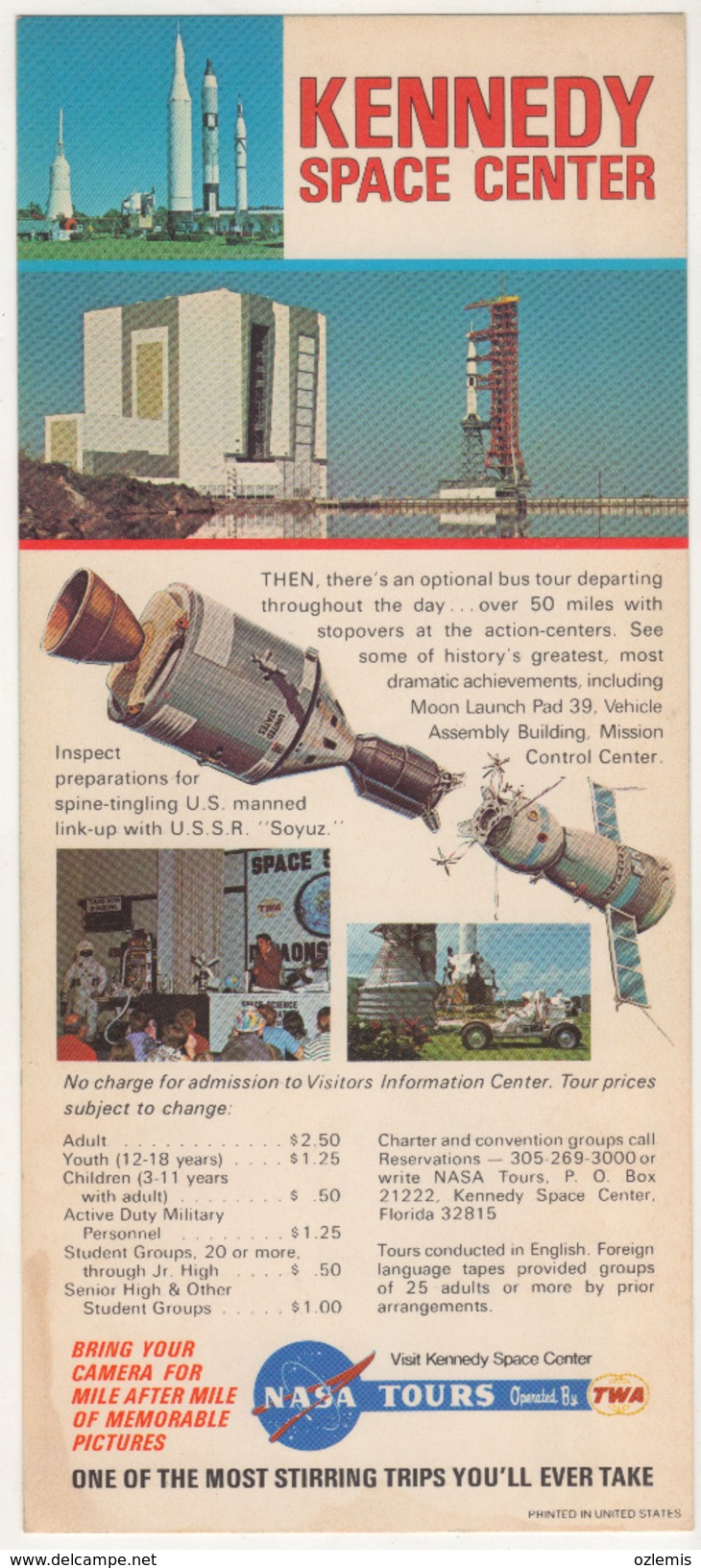 KENNEDY SPACE CENTER  BROCHURES NASA TOURE OPERATED BY TWA - Publicités