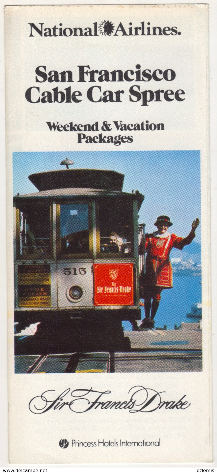 NATIONAL AIRLINES SAN FRANCISCO CABLE CAR SPREE  BROCHURES - Pubblicità