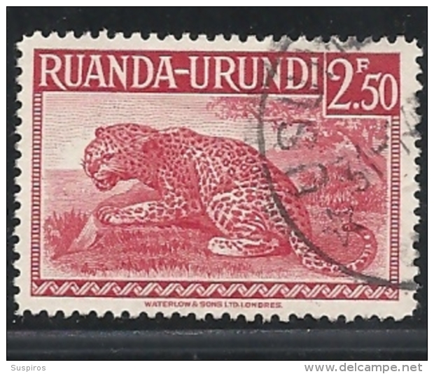 RUANDA URUNDI 1942 Local Motifs - Leopard USED - Oblitérés