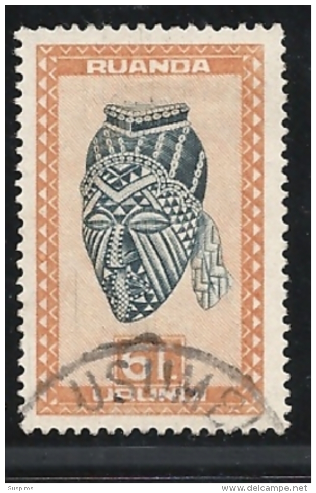 RUANDA URUNDI            1948 Indigenous Art     MASK  FIGURES   USED - Used Stamps