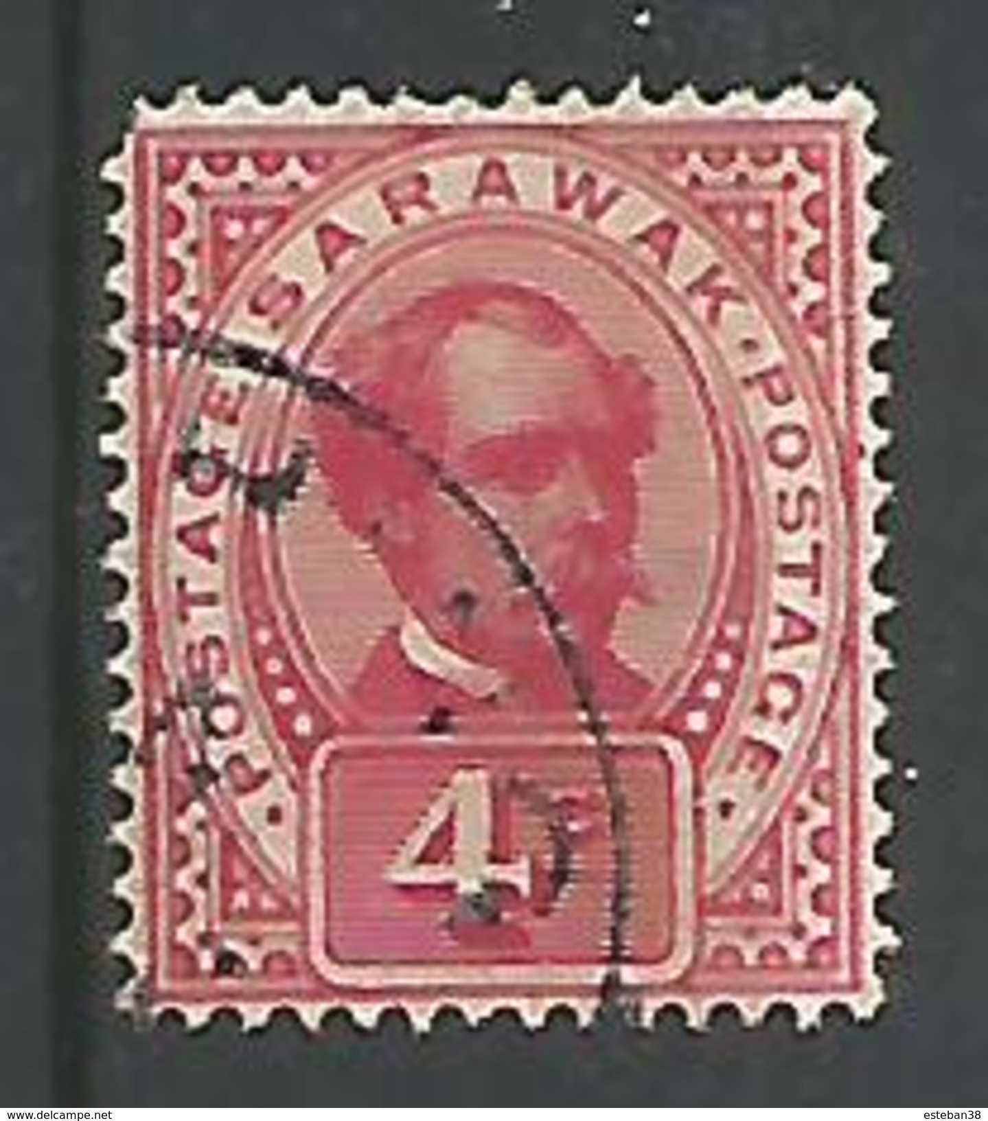 Charles Brooke 4c Rose - Federated Malay States