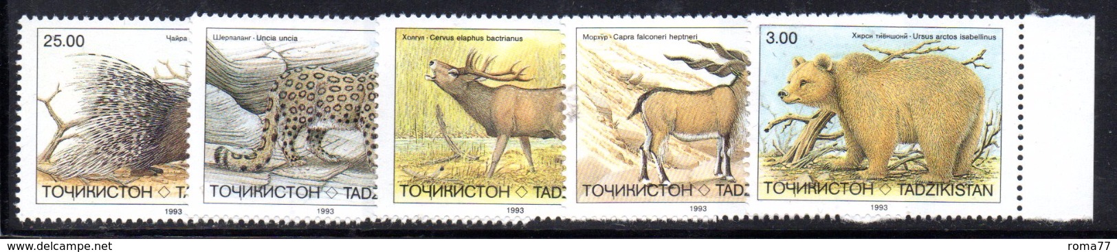 R1782 - TAGIKISTAN 1993 ,  Unificato Serie N. 20/24  ***  ANIMALI - Tagikistan