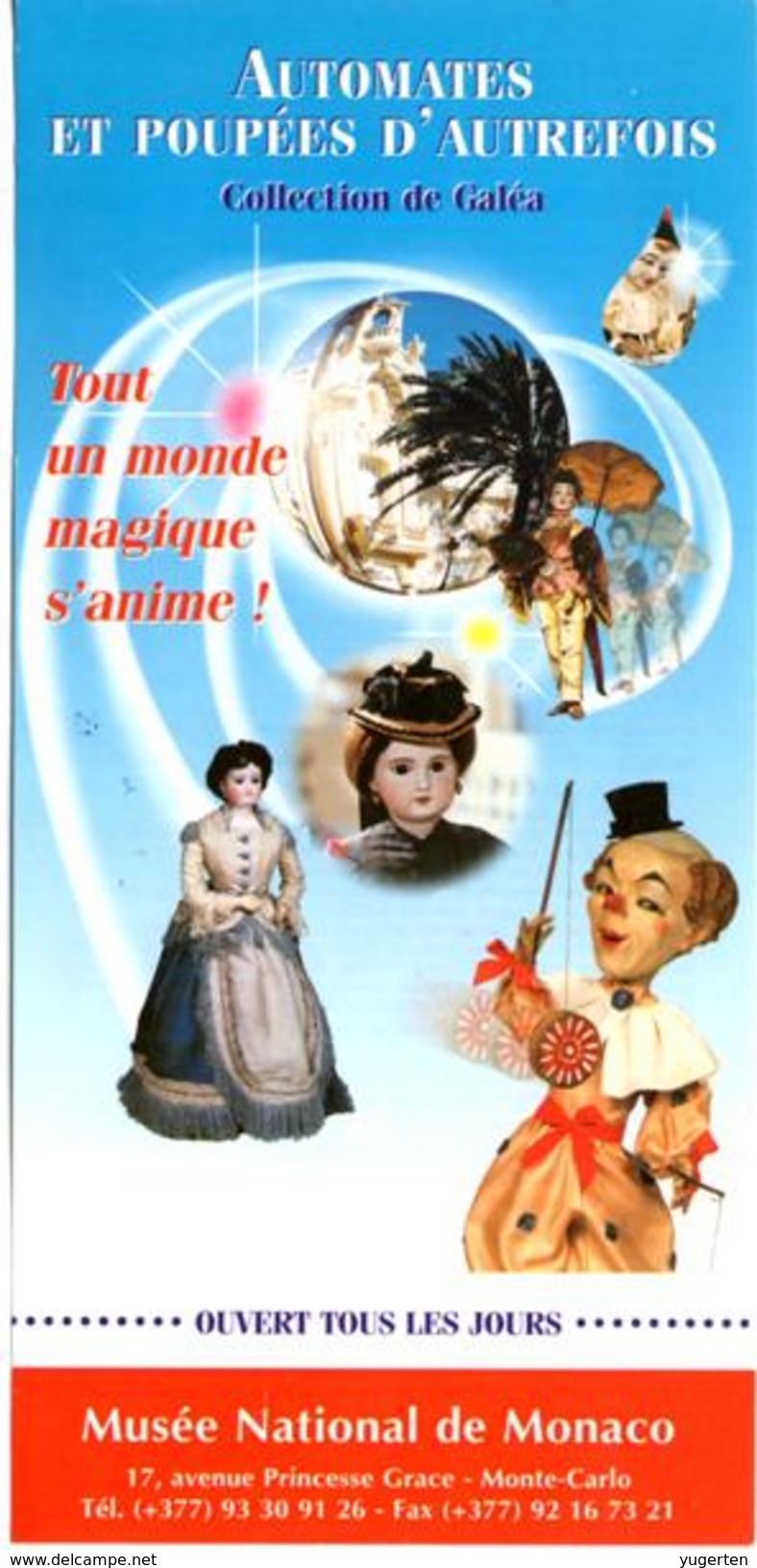 Leaflet Folder Brochure Monaco Automatons And Dolls Museum Poupées - Automaten Und Puppen Automatas Y Muñecas Museo - Sammlungen