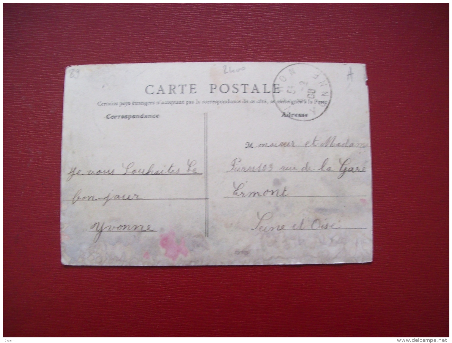 Carte Postale Ancienne De Véron:Route De La Gare - Café -Restaurant - Veron