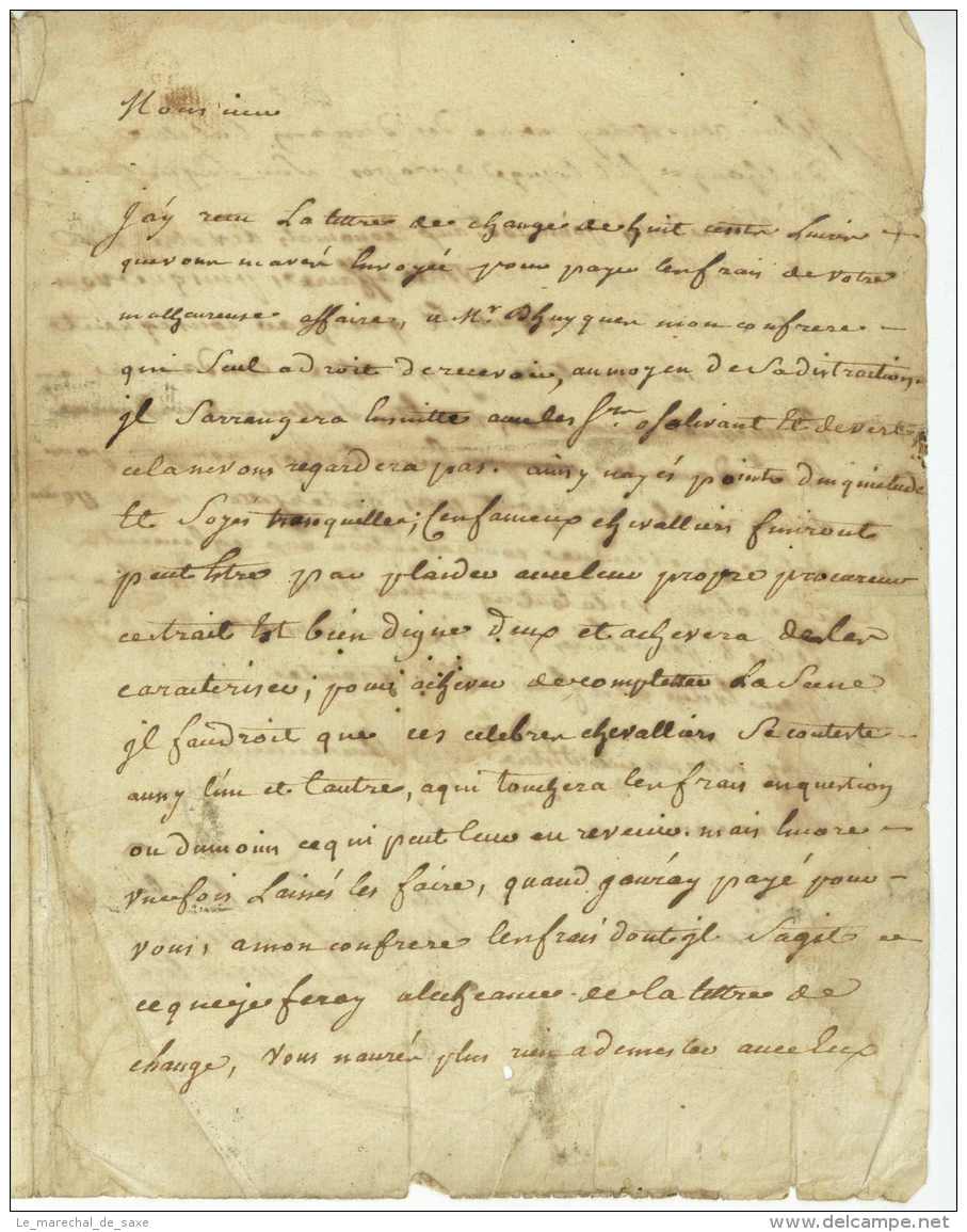 3 lettres ANGERS DE LAAGE COULLION Guerin Melle du Hardas 1773 1778 Delaage