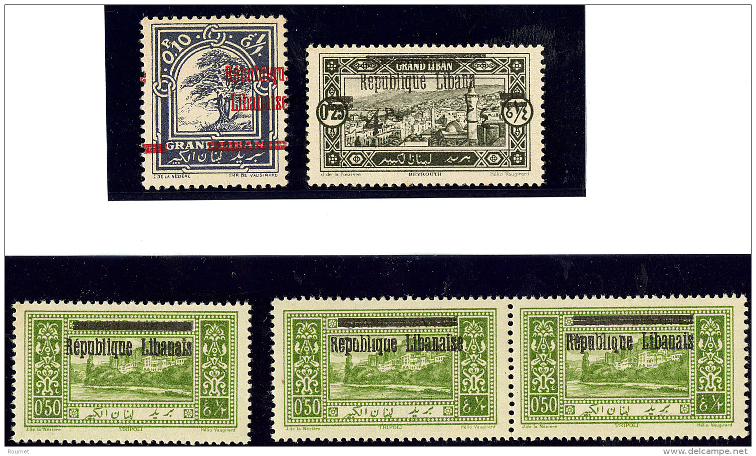 Vari&eacute;t&eacute;s. Nos 84 (surch. &agrave; Cheval), 85 ("Libanais", Deux Dont Un En Paire Avec Normal), 90 ("Libana - Other & Unclassified