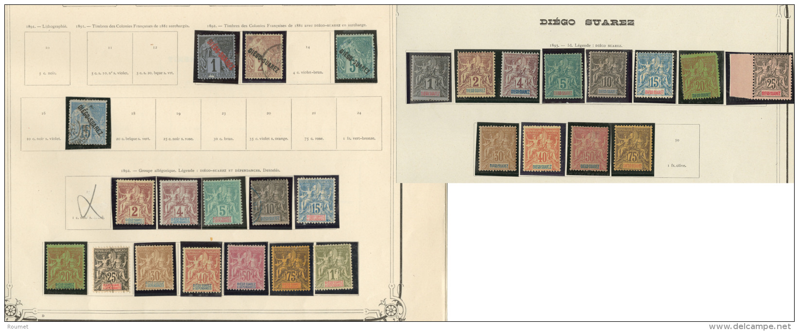 Collection. 1892-1893 (Poste), Diverses Valeurs Type Groupe Dont Qqs Ex Obl. - TB - Other & Unclassified