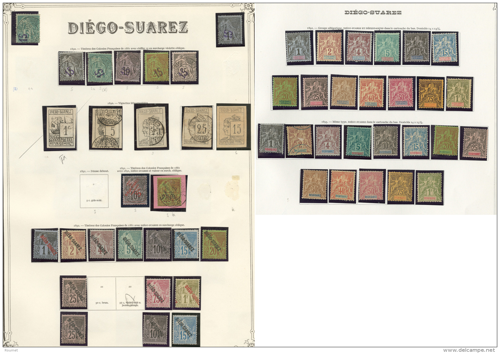 Collection. 1890-1893 (Poste, Taxe), Valeurs Et S&eacute;ries Moyennes, Des Ex * Et Qqs Doubles. - TB, B Ou Pd - Other & Unclassified