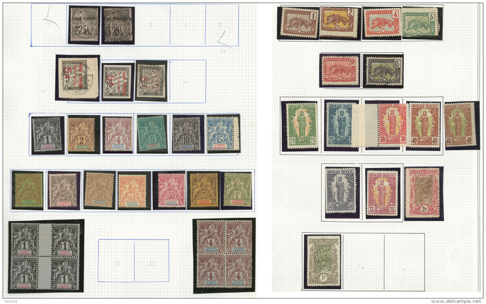 Collection. 1891-1933 (Poste, Taxe), Valeurs Moyennes Et S&eacute;ries Compl&egrave;tes, + Des Doubles Obl Constituant U - Other & Unclassified