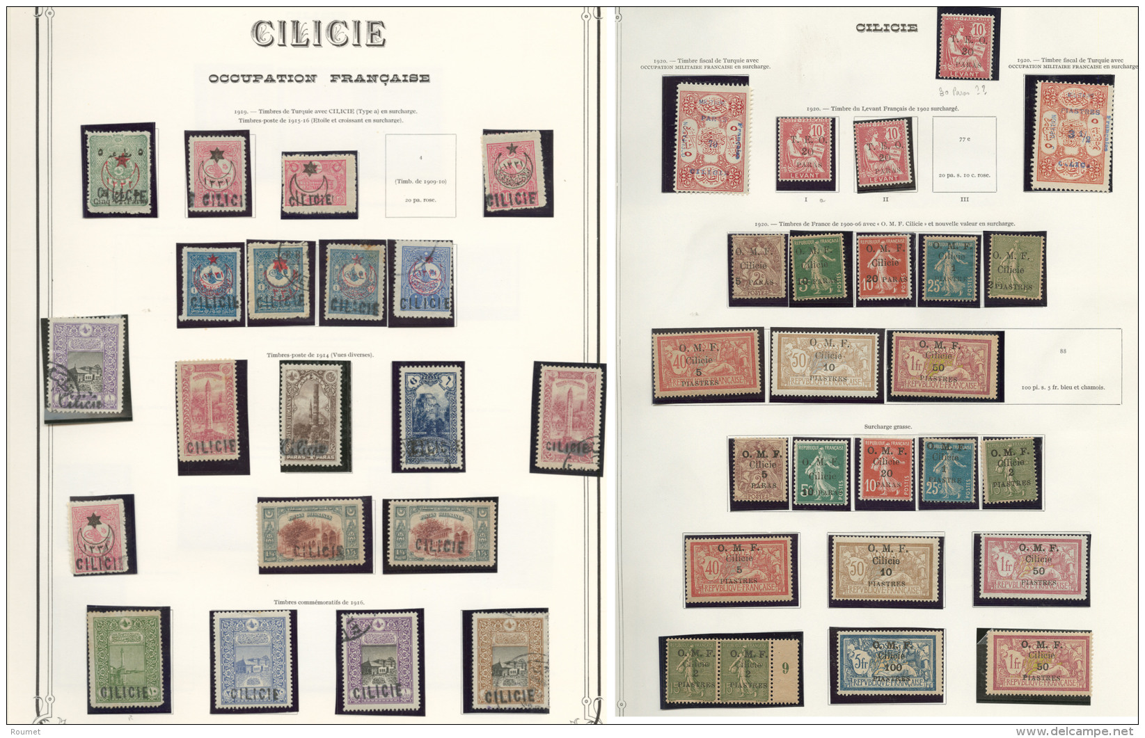 CILICIE. Collection. 1919-1920 (Poste, Taxe), Valeurs Moyennes Et S&eacute;ries Compl&egrave;tes, Qqs Doubles Dont Des O - Other & Unclassified